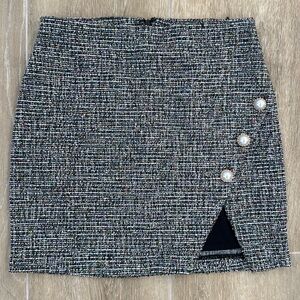 Lovers and Friends Tweed Mini Skirt with pearl detail